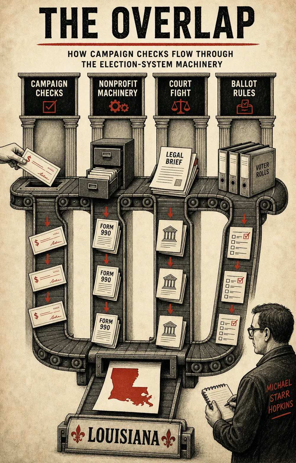 Editorial art for The Court Kingpin's $73 Million Side Hustle