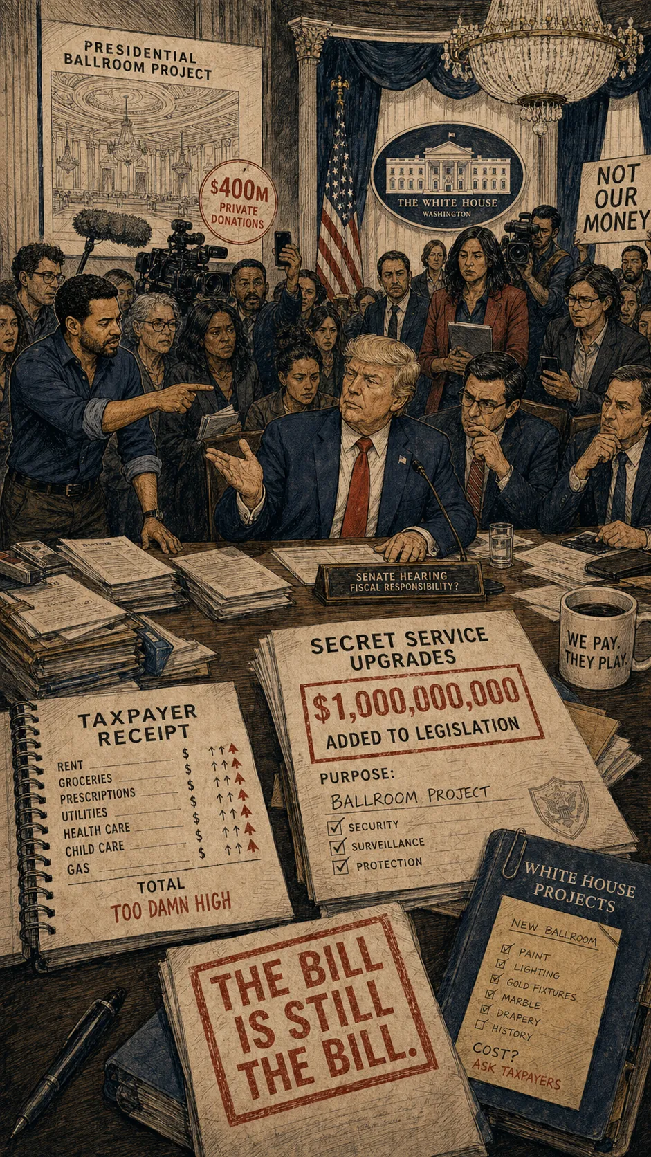Editorial art for They Found The Money. You Got The Bill.